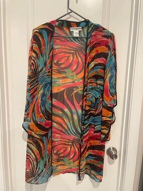 Dana Kay Vibrant Multicolor Sheer Duster